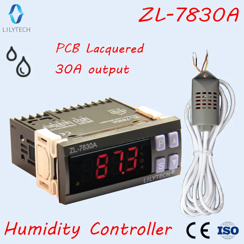 Online ZL 7830A, relé de 30A, 100 240Vac, controlador de humedad, controlador de humedad para incubadora, hygrostato, Lilytech