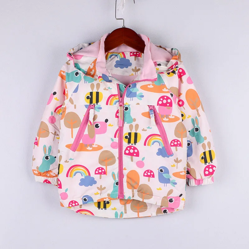 

Toddler Girl Sport Jacket Long Sleeve Zip Hoodie Girl Animal Printed Clothes Kids Girls Cartoon Fashion Spring 2019 New Clothes