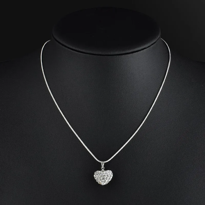 Любовные ожерелья с фигуркой сердца для женщин, хорошее ювелирное изделие, Кристальное короткое ожерелье и кулоны, колье для женщин