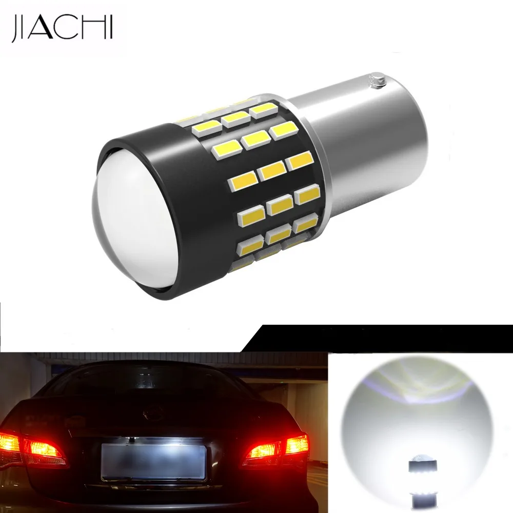 

JIACHI 100PCS Wholesale P21/5W 1157 LED Car Light BAY15D LED Bulb 54LEDs Automobile Signal Brake Light White Yellow Red 12-24V