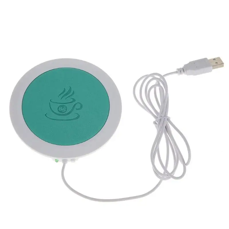 Синий PU термостойкая электрическая изоляция Coaster USB теплая чашка коврик грелка коврик нагревательное устройство офисный кофейный чайный грелка коврик - Цвет: Синий