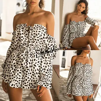 

Women's Holiday Playsuit Mini Rompers Dress Jumpsuit Summer Casual Shorts Pants