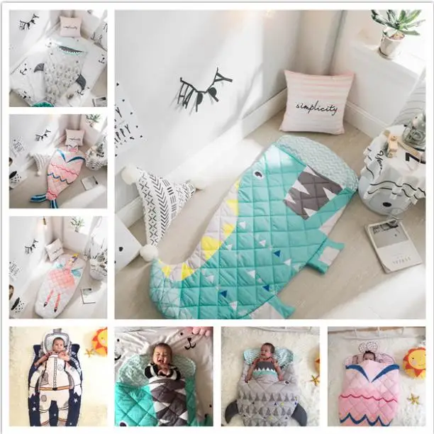 

Astronaut Mermaid Shark Animal Model Cotton Cartoon Baby Child Anti-Kicking Sleeping Bag 70x150cm Size Machine Washable