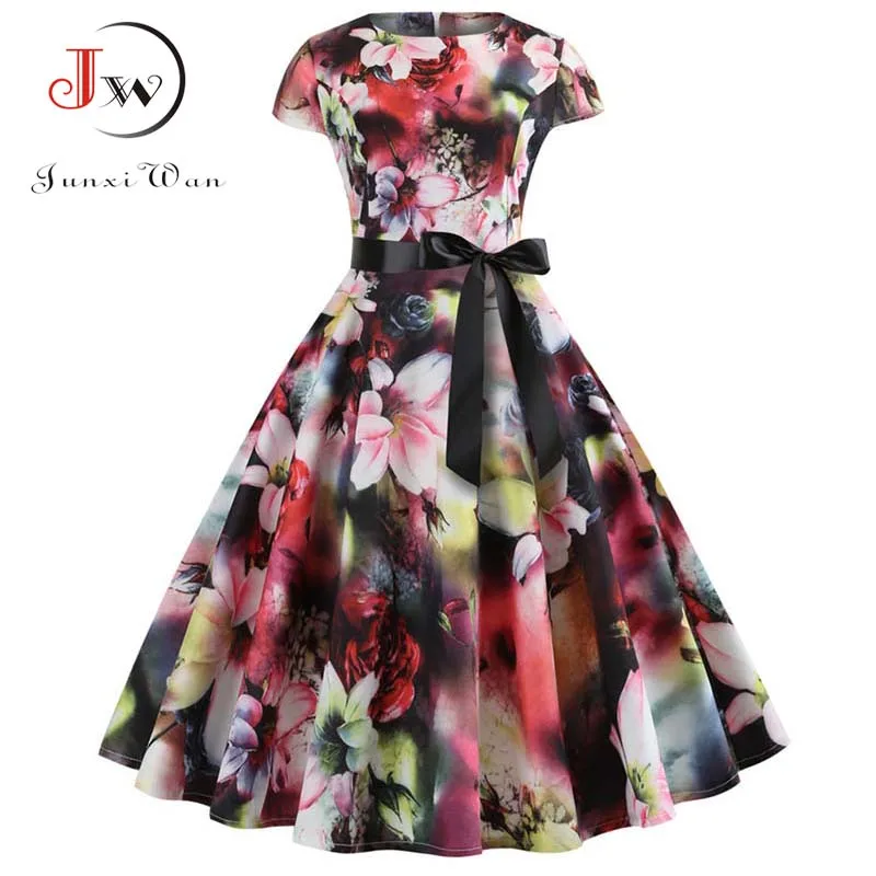 Белое платье с цветочным принтом женские летние элегантные винтажные вечерние