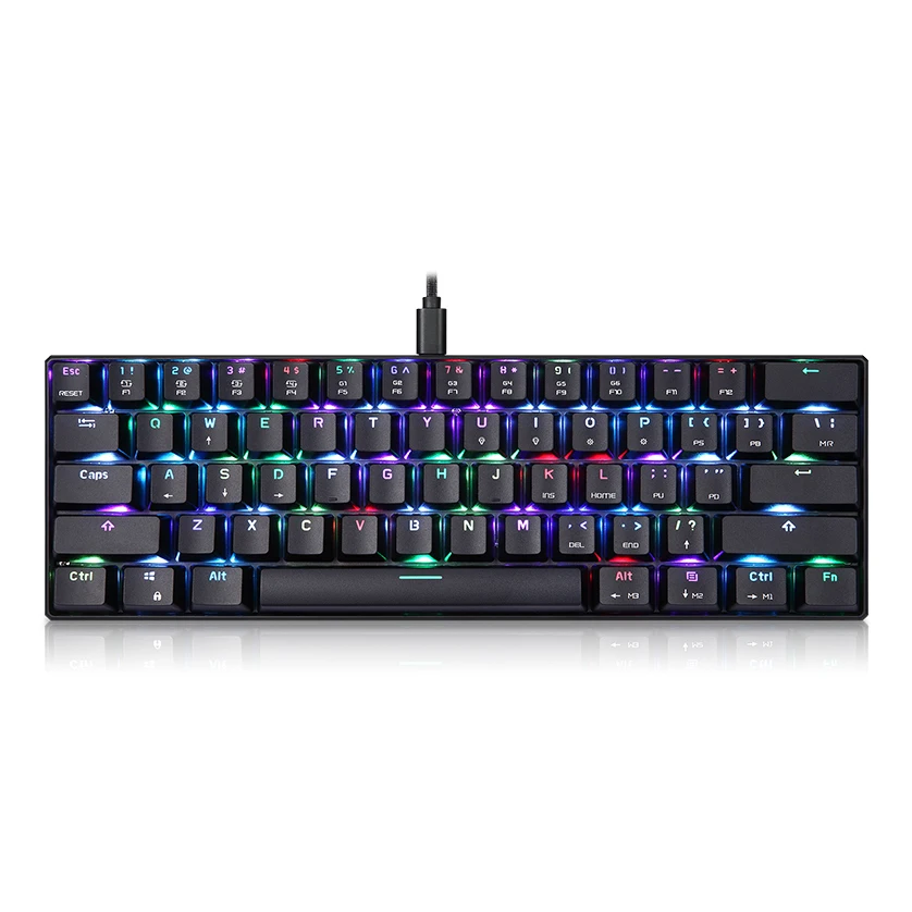 

MOTOSPEED Small RGB Mechanical Keyboard Tenkeyless Compact Design Kailh Box Switches 61 Keys LED Backlit Gaming Keyboard