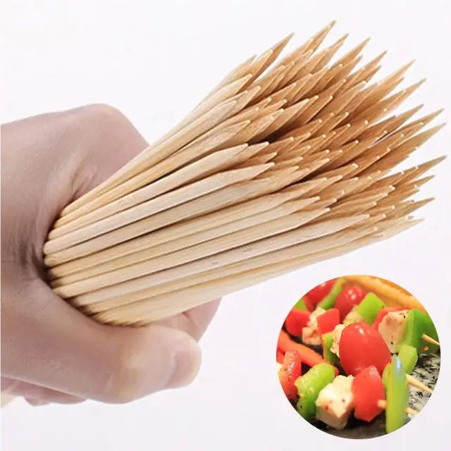 100pcs/lot Bamboo Skewers 20cm*3mm Skewer Wooden Barbecue