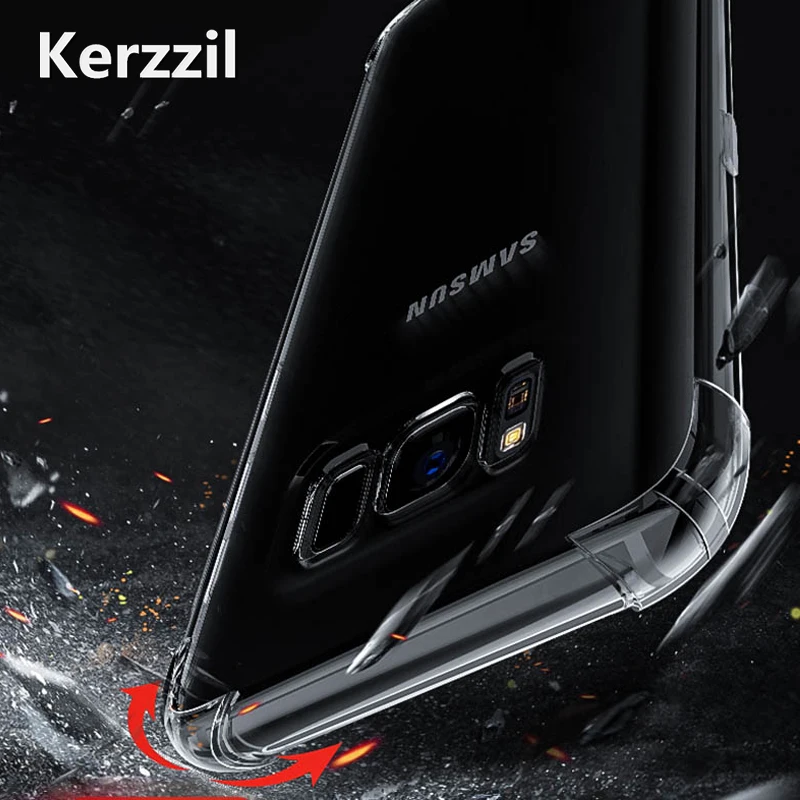 Kerzzil Clear Soft TPU Case For Samsung Galaxy S8 S9 Plus A5 A7 A8 J2 Pro 2018 J3 J5 J7 2017 S6 S7 Shock Proof cover cases | Мобильные