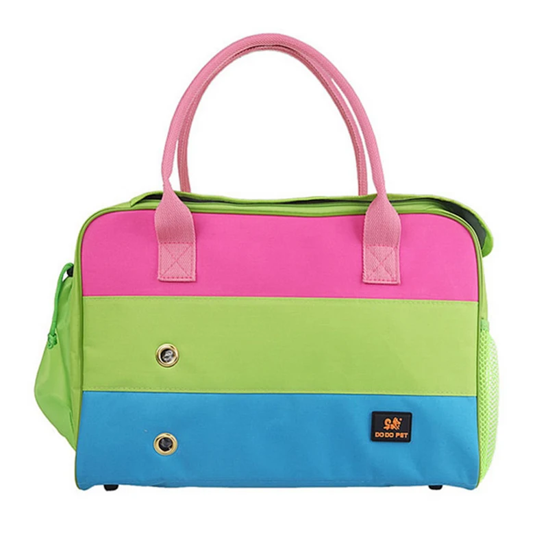 

Cat Carrier Bag Breathable Fashion Dog Bag Shoulder Carring Bags for Small Dogs/Cats Strong Foldable Pet Travel Bag Pink Green