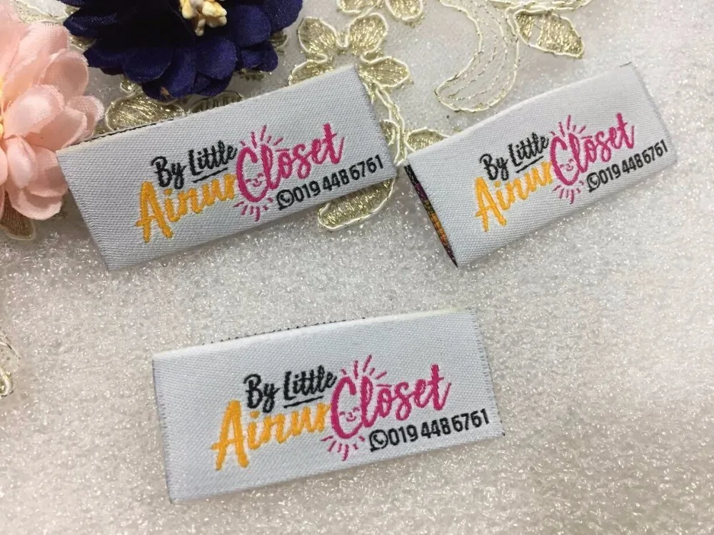 Free shipping Customized garment clothing tags /Woven Labels/ custom clothing labels/main labels ...