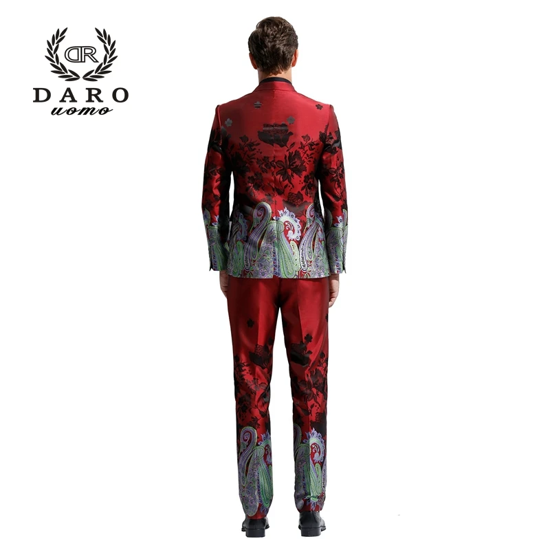 DARO Мужской Блейзер костюм Тонкий Повседневный пиджак брюки Свадебный костюм в китайском стиле DR8828