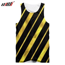 UJWI Новая модная мужская футболка в полоску 3D большой размер 6XL Печатный Черный Желтый топ на бретелях мужской повседневный 5XL
