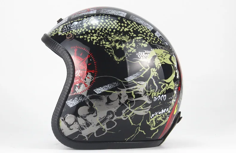 Открытый лицо половина шлем Moto rcycle шлемы Винтаж rbike Casque Casco хорошее качество шлем черный