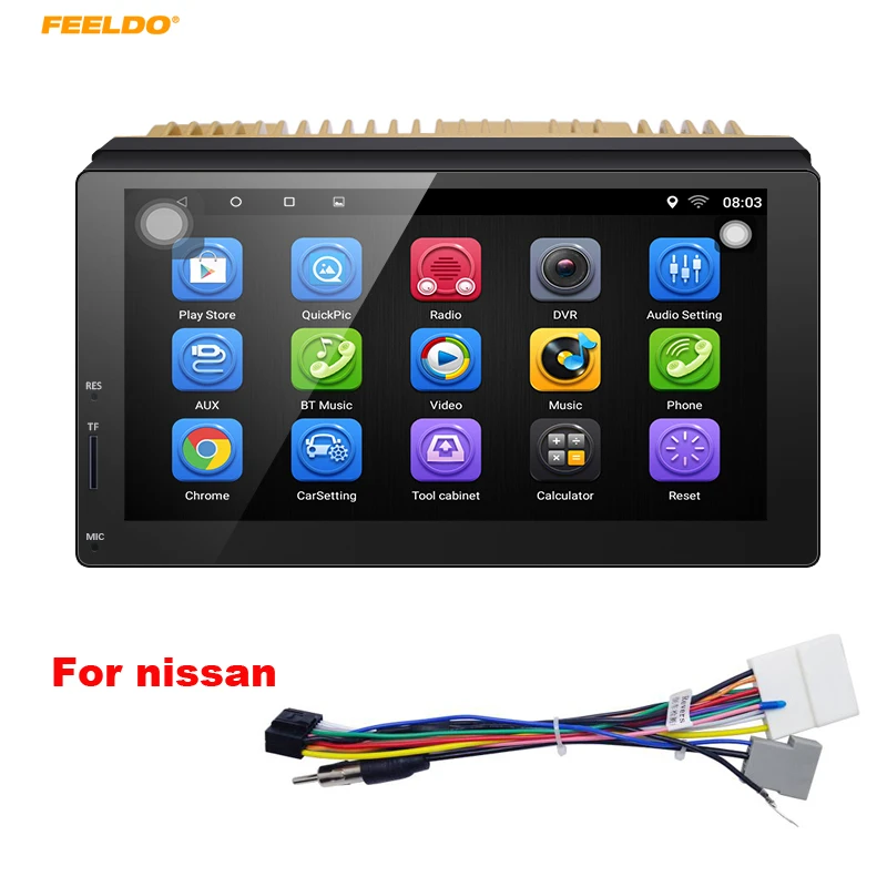 

FEELDO FEELDO New 7inch Ultra Slim Android 8.1 Quad Core Car Media Player With GPS Navi Radio For Nissan March 2010-2013