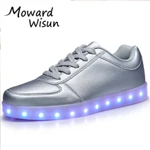 Size 28 45 USB Charge Luminous Sneakers Glowing Shoes Tenis Feminino Basket Led Light Up sole