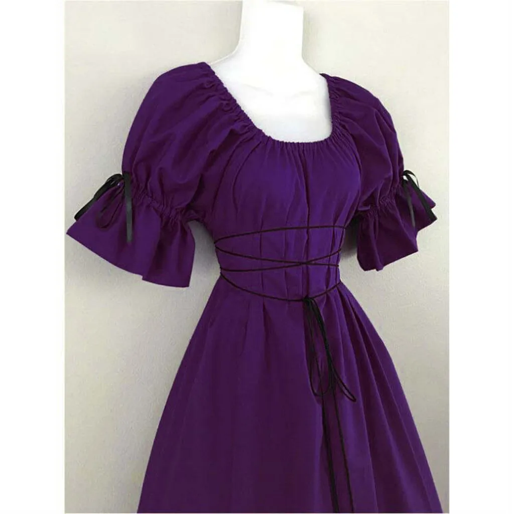 Женское винтажное платье с коротким рукавом, платье для костюмированной вечеринки, Платье Макси