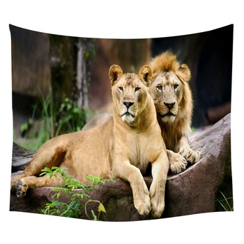 

Lion Cat Animal Tapestry Wall Hanging Carpet Printing Decorative Tablecloth Home Decor Polyester Beach Towel Bedspread Tapestry