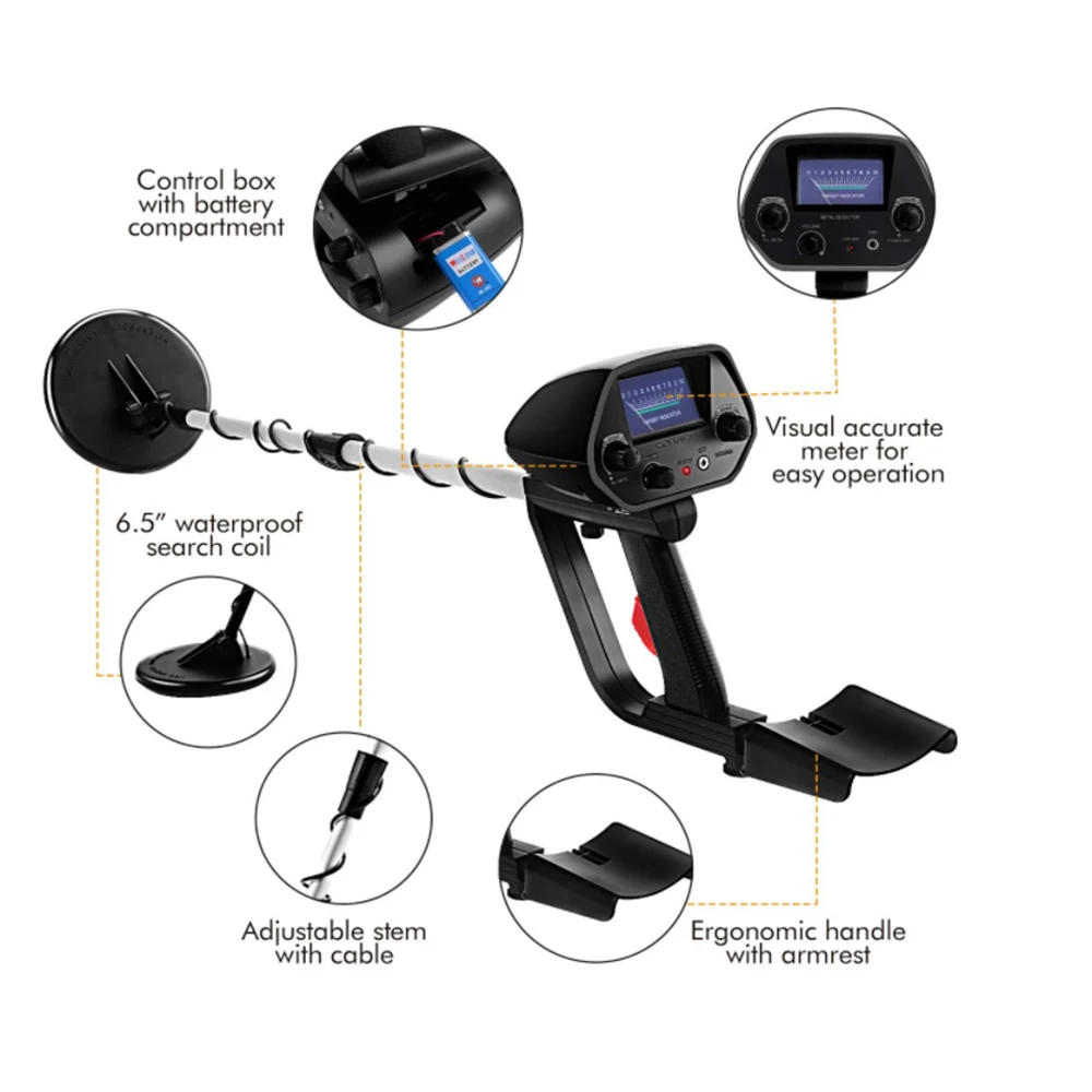 WHDZ-MD4030 Модернизированный Профессиональный портативный подземный металлический детектор для золота для поиска