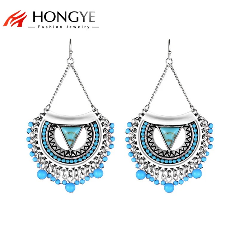 

2018 Bohomia Earrings Popular 2 Colors Alloy Beads Vintage Big Drop Earrings New Women Statement Earrings Max Brincos Jewelry