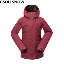 Gsou Snow-30 градусов Теплая Лыжная куртка Женская водонепроницаемая 10000 лыжная куртка женская уличная куртка для сноуборда Высокое качество зимняя одежда