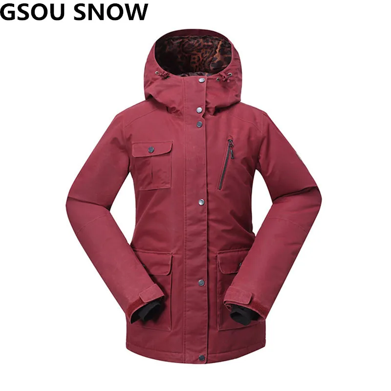 

Gsou Snow -30 Degree Warm ski jacket women waterproof 10000 skiing jacket women outdoor snowboard jackets high quality snow wear