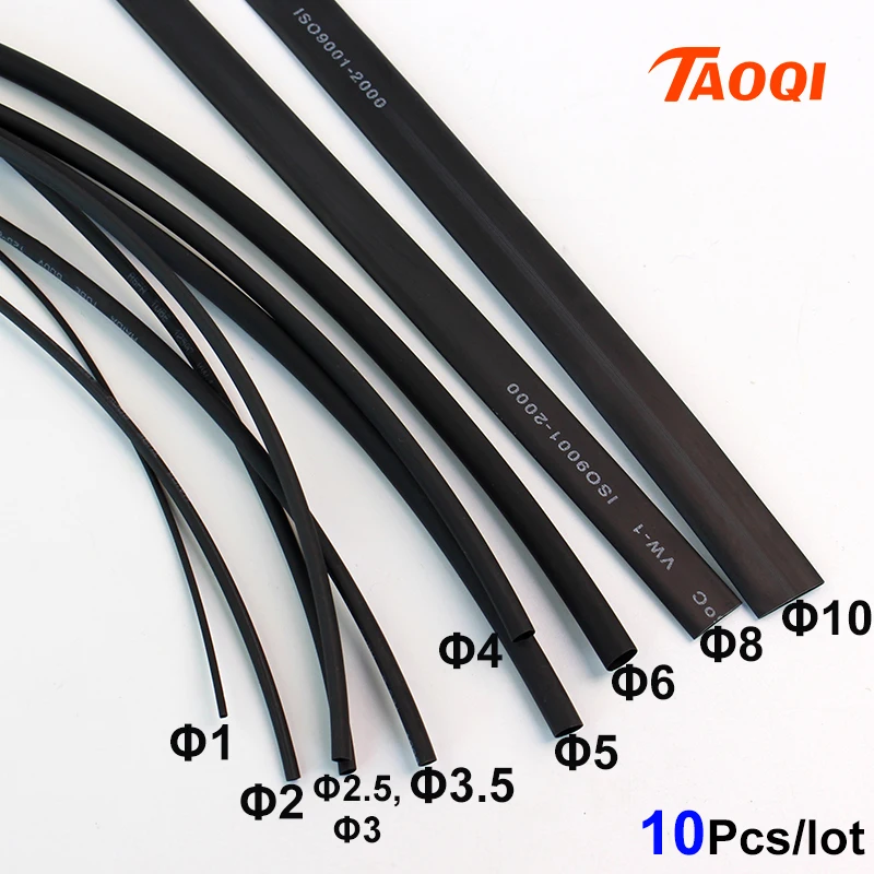 

10Meters/lot Heat Shrink Tubing HeatShrink Tube 1mm 2mm 2.5mm 3mm 3.5mm 4mm 5mm 6mm 8mm 10mm Shrink Wrap Cable Sleeve Wire kit