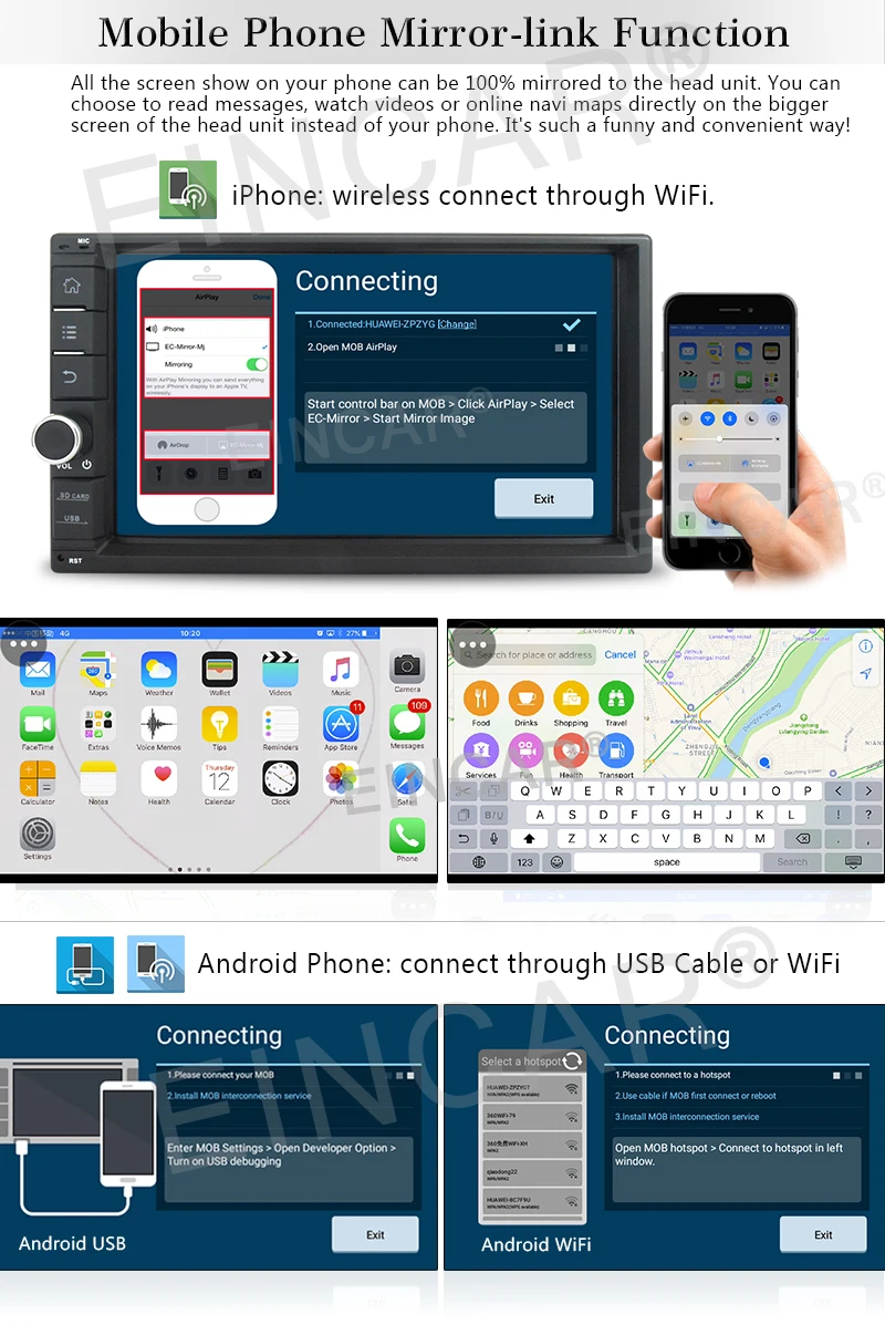 Двойной 2 Din стерео " сенсорный экран Bluetooth автомобильное радио gps Android 6,0 2 Гб ОЗУ Зеркало Ссылка USB музыка нет-DVD плеер Wi-Fi камера