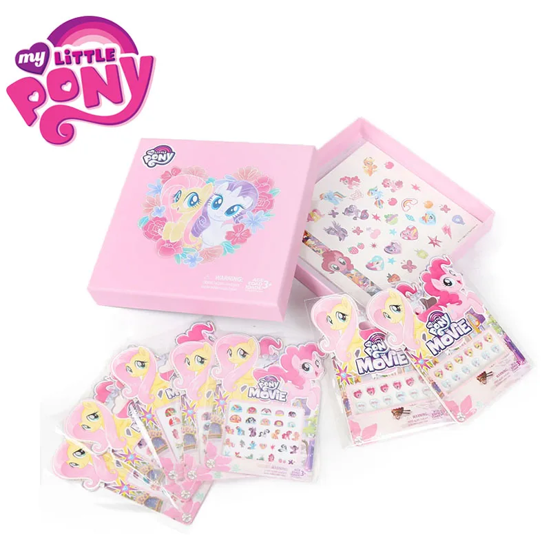 

15pcs/box Exclusive My Little Pony Toys Pony Stickers Set Children Girls Nail Stickers 3D Rarity Removable Ear Stud Pin
