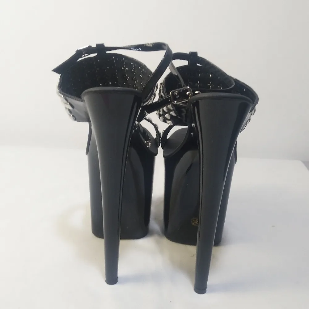 New style rivet decoration, ankle buckle, 20cm stiletto heels, model party pole dancing performance platform sandals