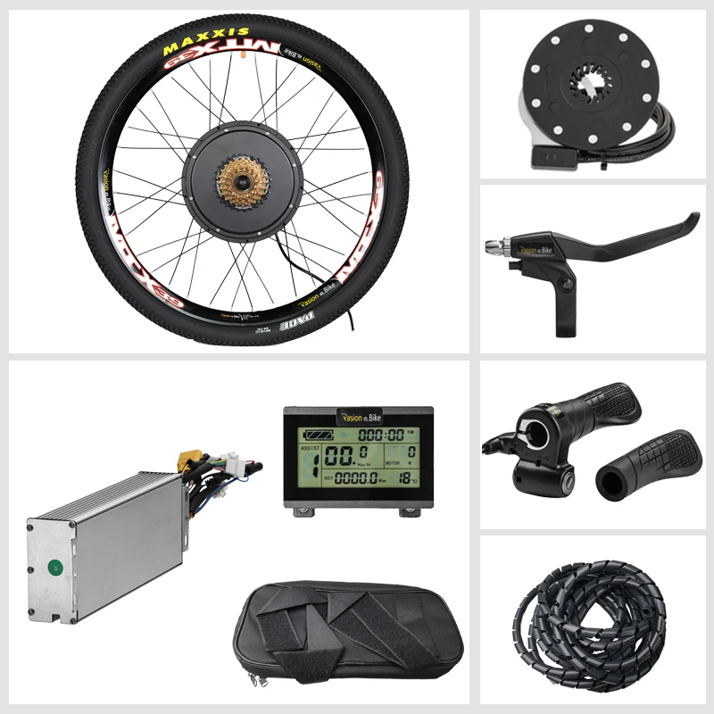 Kit de bicicleta eléctrica 1500 w Motor rueda 48 V E Kit de bicicleta 1500 W rueda Motor bicicleta eléctrica Kit de conversión para Motor de cubo trasero de 20-29in