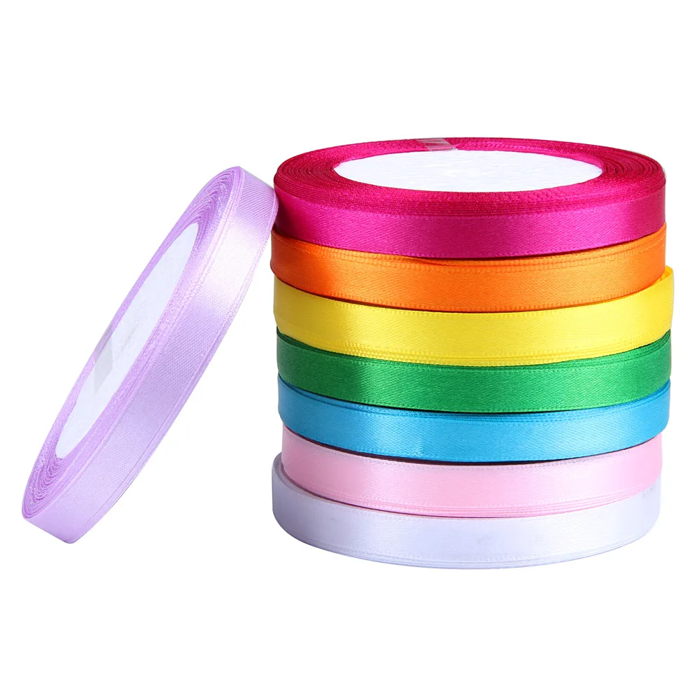 NEW 1CM Ribbon Satin Ribbons Gift Packing Christmas Ribbons Wedding