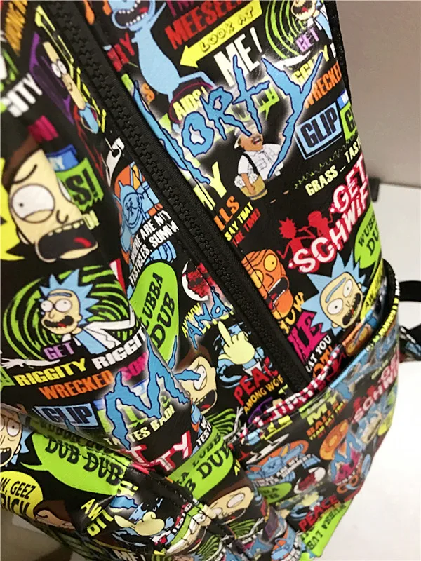 Anime Rick y Morty Cos hombre mujer impermeable gran capacidad mochila para ordenador portátil mochila Rick Morty