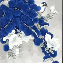 Яркая синяя птица на цветочном дереве напечатанная DIY цифровая картина маслом по номерам модная ручная живопись без рамки 40x50 см