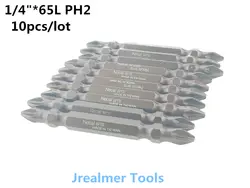 1/4 "S2 дважды бит 10 шт. Магнитная Шуруповёрты Биты PH2 Длина 65 мм Механические инструменты