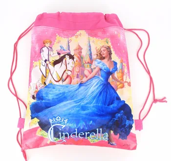 

16pcs/lot of Cinderella carton non-woven fabrics, drawstring backpack, event & party gift bag, shopping bag