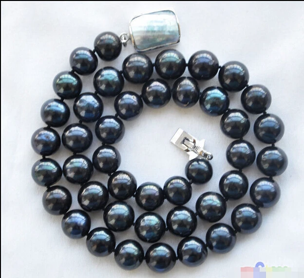 

Wholesale FREE SHIPPING >>> P4246 A++ 17" 12mm BLACK WHITE FRESHWATER PEARL NECKLACE MABE