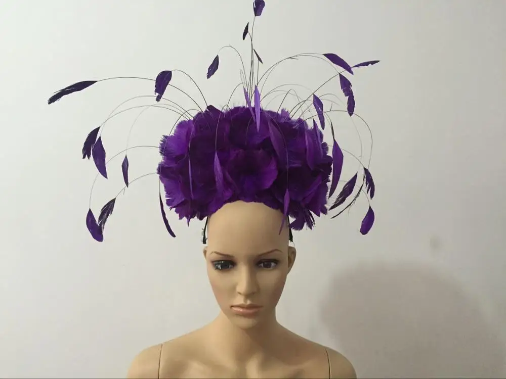 Carnival feather headwear for girls party dancing performance female