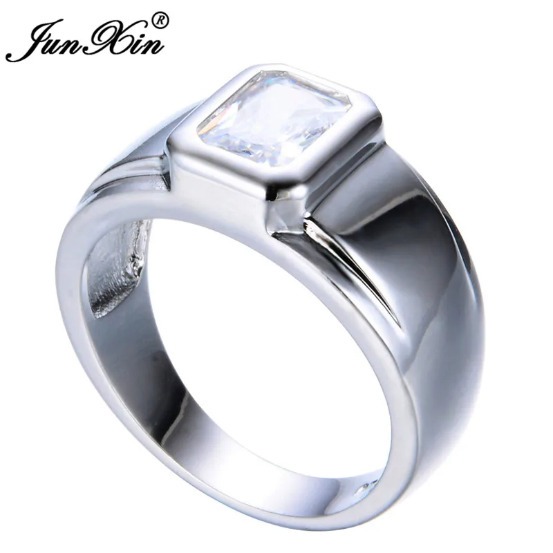 Простое мужское женское кольцо из камней правильной геометрической формы, модное серебряное кольцо 925 пробы, обручальное кольцо для мужчин и женщин