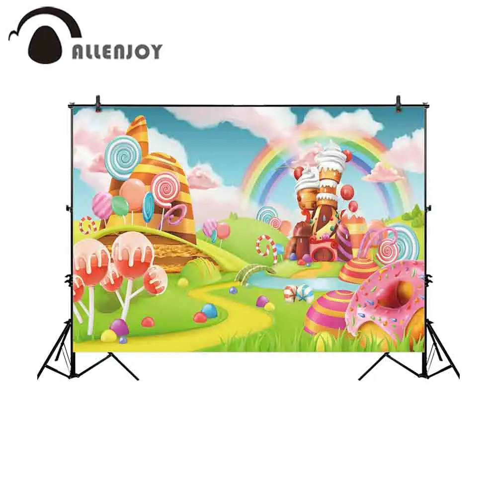 Студийный фон для фотосъемки Allenjoy с изображением конфет бара дня рождения