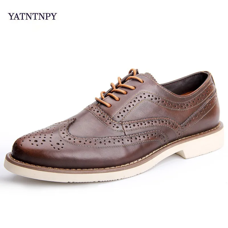 YATNTNPY Men business casual formal dress shoes comfort genuine leather ...