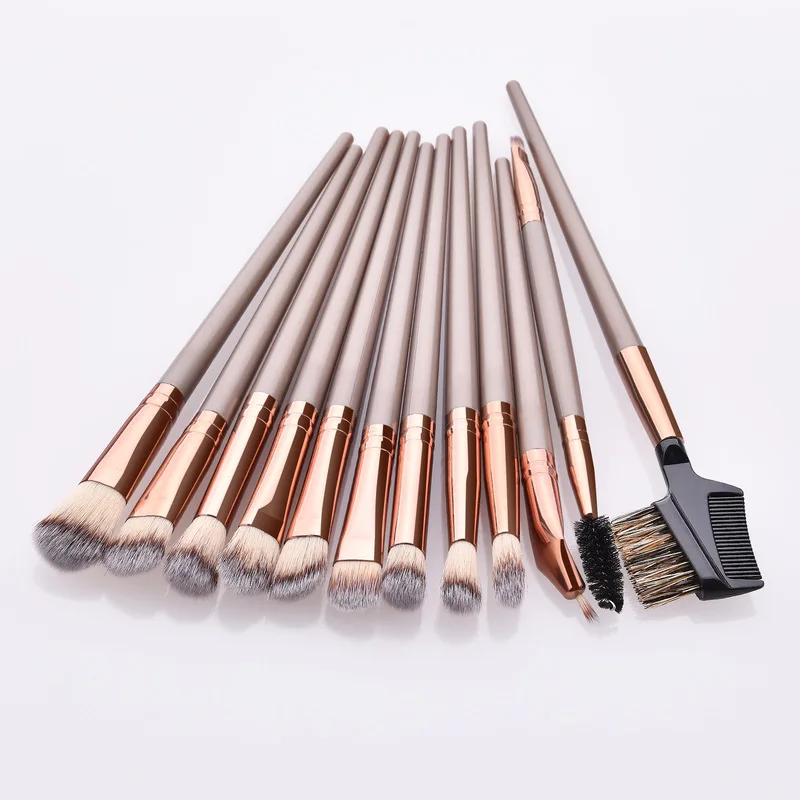 

Fashion 12 Pcs Professional Makeup Brushes Comestic Powder Basic Products Blusher Eyeshadow Eyeliner Lip Make Up Drawing Tools