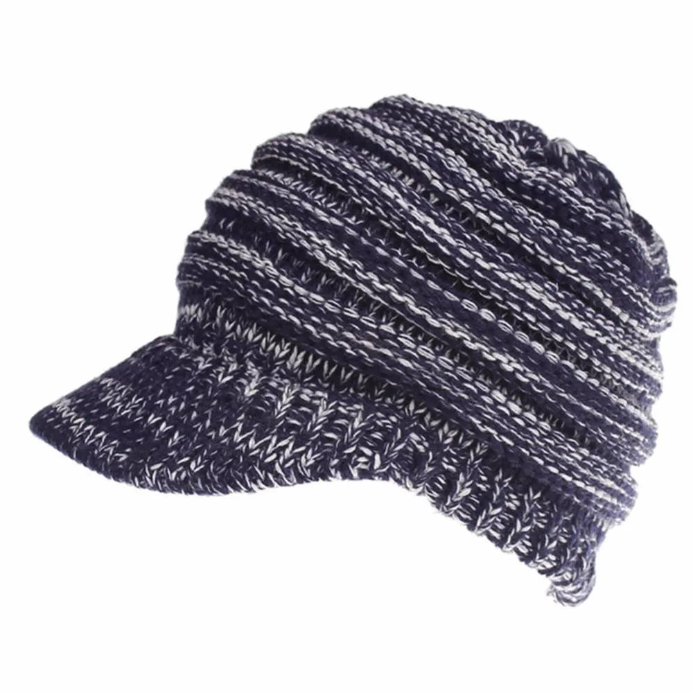 SYi Qarce, разноцветная Женская Зимняя вязанная шапка, конский хвост, Шапка-бини, шапка для женщин, девичья Повседневная Хип-хоп теплая шапка, NM118-130