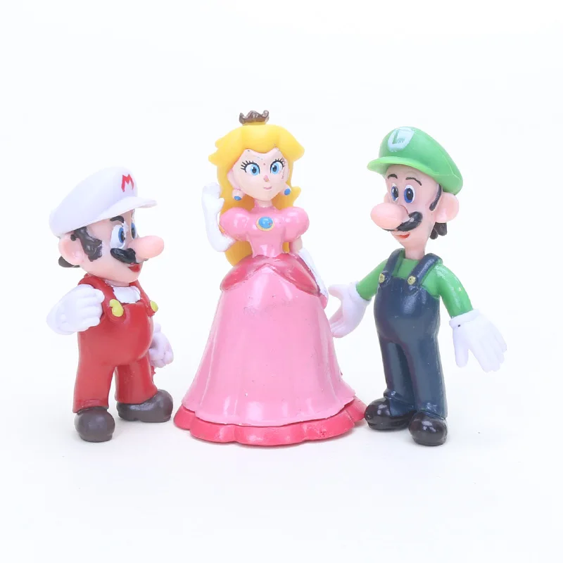 Набор фигурок Super Mario Bros Луиджи Варио валуиджи Ослик Конг жаба в форме персика