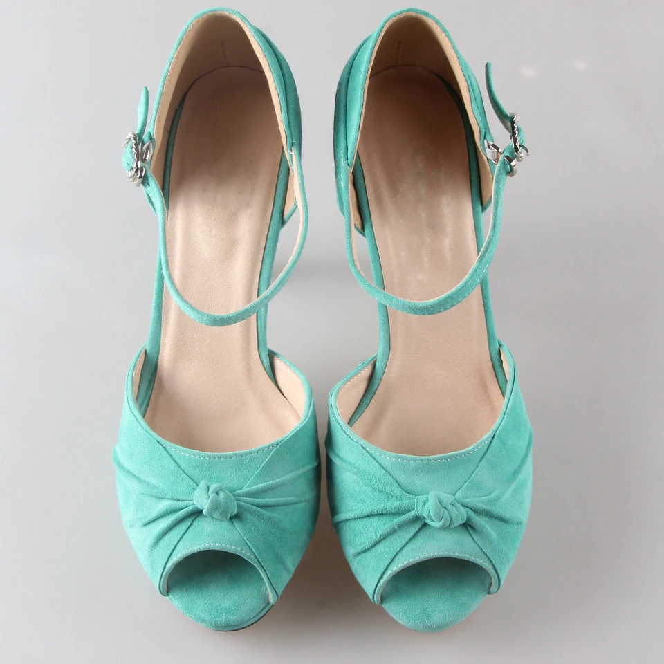 mint green suede shoes