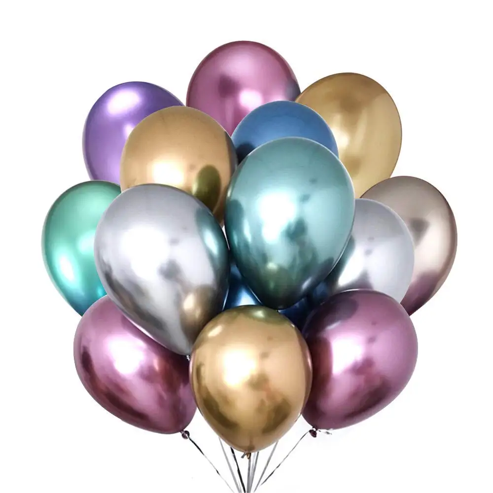 ZLJQ Metallic Balloon 12 Inch Chrome Shiny Metal Balloon Bright Surface
