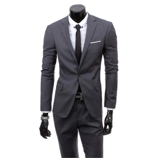 Блейзеры брюки жилет набор/ мужской модный костюм из трех предметов наборы/мужской деловой Повседневный пиджак куртка жилет брюки блейзер - Цвет: 2 piecesdark gray