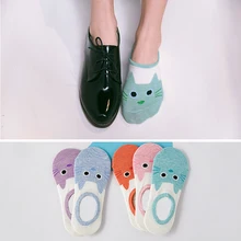 Милые хлопковые короткие носки с изображением головы животных для девочек, кожаные носки Сникеры, носки для девочек с мультяшным принтом