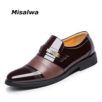 

Misalwa 2020 Height increasing Men Leather Dress Shoes Microfiber Leather Quality Shoes For Business 37-46