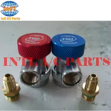 Для 90 градусов r134a Быстрый Инструменты для наращивания волос адаптеры высокого/низкая муфты латунные автомобильный AC Системы