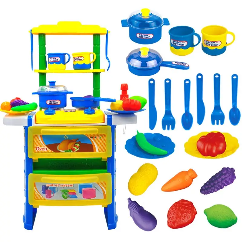 

1 Set Kids Role Play Toy Simulation Kitchenware Fruits Vegetables Water Outlet Faucet 998