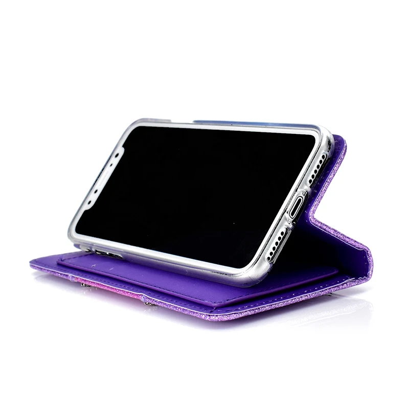 KEFO Bling Glitter Wallet Case For Iphone X 10 8Plus Diamond Flip Mirror Cover For Iphone 6 6S 7 8 Plus 6SPlus Coque Capa        (12)